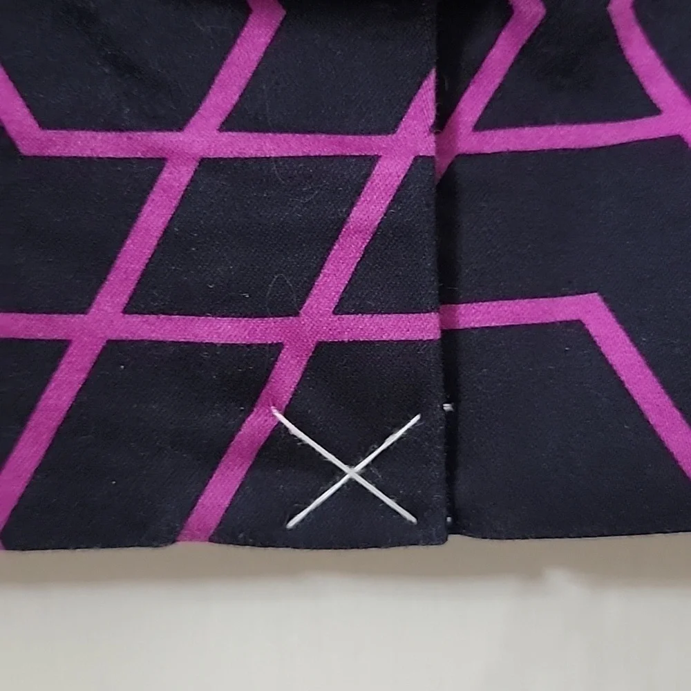 J. Crew Size 10 The Pencil Skirt, Navy Blue with Purple Geometric Pattern, NWOT